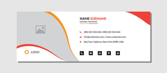 Modern email signature template with an author photo place