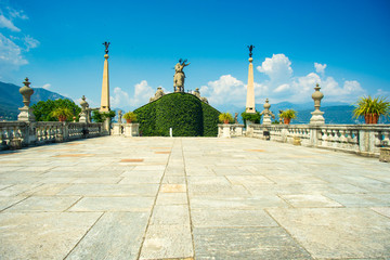 Obraz premium details of gardens and architecture on Isola Bella near Stresa on Lake Maggiore