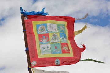 Tibetan darchor (vertical) prayer flags