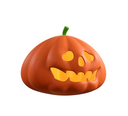 halloween pumpkins on white background. clipping path