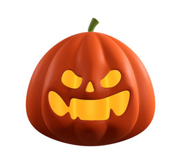halloween pumpkins on white background. clipping path