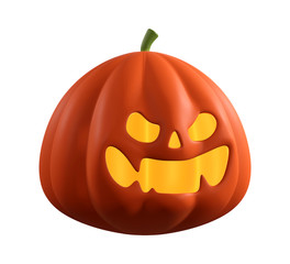halloween pumpkins on white background. clipping path
