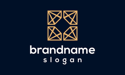 Diamond group logo design vector
