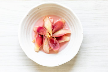 茗荷の酢漬け　上から撮影