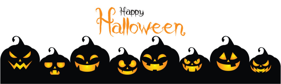 Halloween Poster, night background with creepy castle and pumpkins, illustration. Greeting card halloween celebration, halloween party poster.