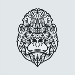 Fototapeta premium gorilla face tattoo