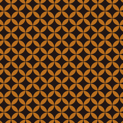 花七宝模様　黒×オレンジ　2