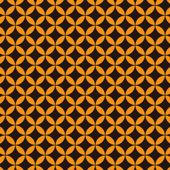 花七宝模様　黒×オレンジ　3