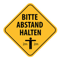 Abstand halten, Schild für Coronavirus (Covid-19)
