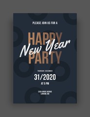 Layout template for Happy New Year 2021 and Merry Christmas Party. Vector illustration for flyer, banner and invitation card.