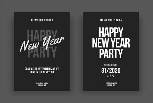 Simple template design with typography for Happy New Year 2021 and Merry Christmas poster or cover. Vector illustration for flyer, banner and invitation card.