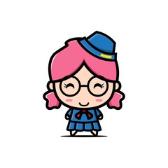 kawaii character post courier design illustration