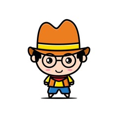 cowboy character kawaii designs illustration