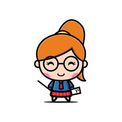 teacher character kawaii design illustration