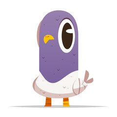 Cartoon pigeon bird vector isolated illustration