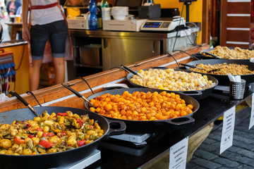 Hungarian Budapest street food fest market horizontal photo