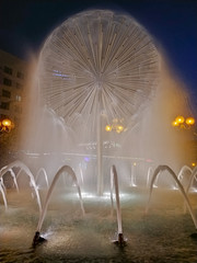 fountain at night