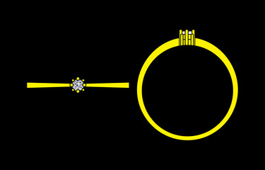 Single Solitaire 8 Prong Diamond Ring with Thin Shank Yellow Gold Band with Side View