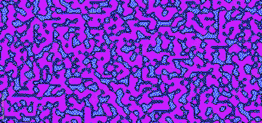 Poster Abstract pixelated background with flickers and datamoshing effect. Vaporwave and cyberpunk style aesthetics.