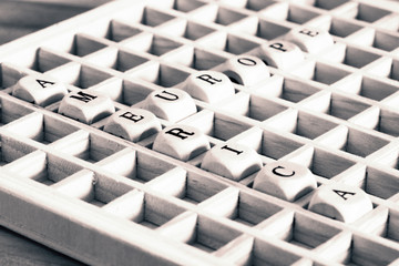 Worte Europa und Amerika