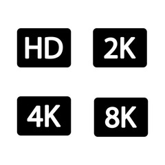 Set of different screen resolutions on a white background.