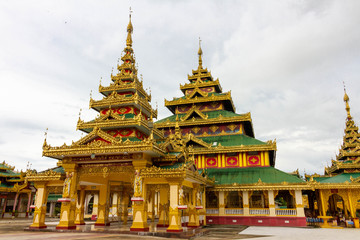 Naklejka premium The beauty of Myanmar architecture at Shwe Taung Zar Pagoda, the most important temple in Dawei.