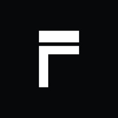 simple minimal initial biased based vector logo design of letter F in white color with black background