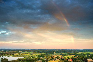 rainbow over the field