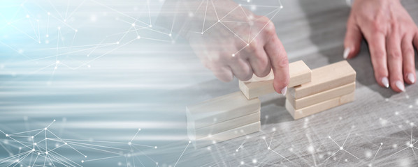 Concept of association; panoramic banner