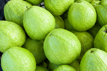 close-up fresh guava selling at the market
