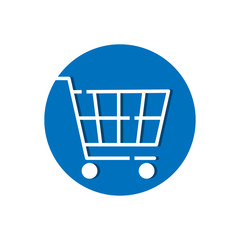 shopping cart line icon vector flat design illustration. simple style of logo, emblem, symbol, sign