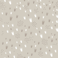 Seamless beige background with abstract pattern. Kids texture for fabric, wrapping, textile, wallpaper, apparel. Vector illustration.