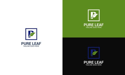 Pure Leaf P letter Logo Design