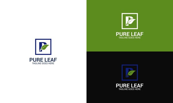Pure Leaf P letter Logo Design