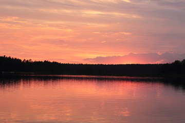 sunset on the lake