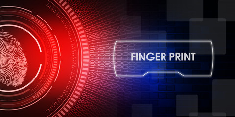 Obraz premium Fingerprint Scanning Technology Concept 2d Illustration