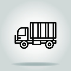 Logo or symbol of truck icon with black line style
