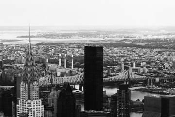 Fototapeta premium New York City from above in black and white.