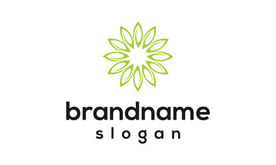 Flower leaf logo design vector