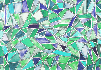 seamless pattern, watercolor background, texture, stained glass, broken glass, shards, blue, green, pixels, mosaic, geometric, blue, white, graphics, geometric, lines, print, photo background,