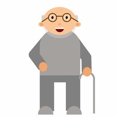 old man with a stick