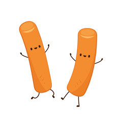 Tteokbokki noodle vector. Tteokbokki character design. Spicy rice cake.