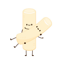 Tteokbokki noodle vector. Tteokbokki character design. Spicy rice cake.