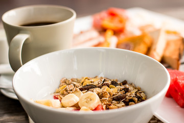 Eat cereal in the morning on a sunny day