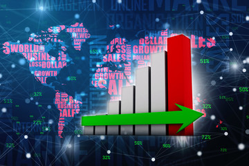 3d rendering Stock market online business concept. business Graph 