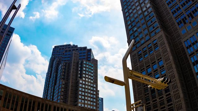 A timelapse of Tokyo Metropolitan Government wide shot zoom