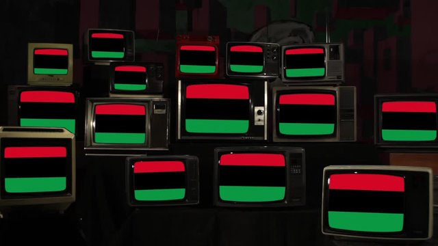 Pan-African flags on Televisions from the 60s, 70s, 80s and 90s. 