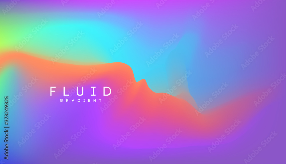 Wall mural digital gradient background. shape holographic gradient. liquid 3d substance. light color gradient a