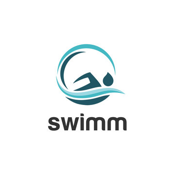 simple image  logo design for swimming
