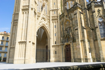 Fototapeta na wymiar Buen Pastor Cathedral in the city of San Sebastian, Basque Country, Spain.